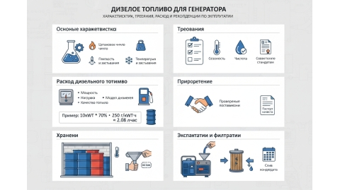 Дизельное топливо для генератора: характеристики, требования, расход и рекомендации по эксплуатации