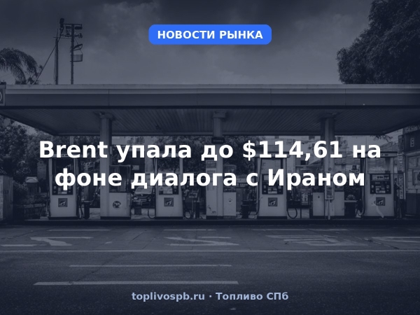 Brent упала до $114,61 на фоне диалога с Ираном