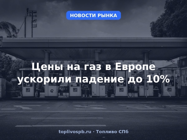 Цены на газ в Европе ускорили падение до 10%