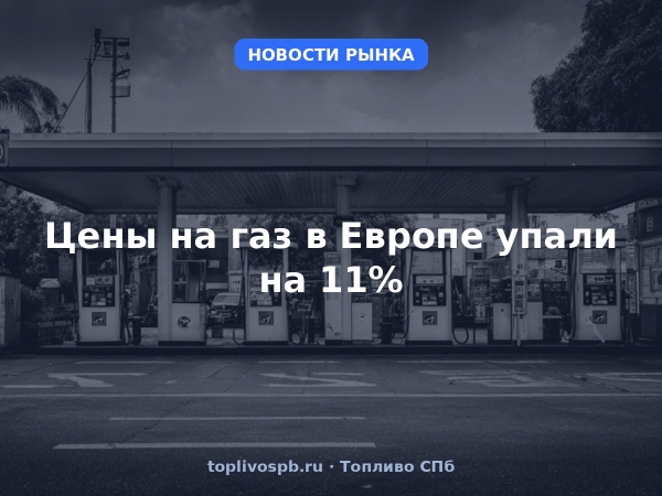 Цены на газ в Европе упали на 11%