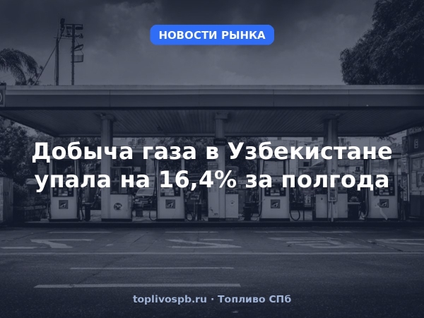 Добыча газа в Узбекистане упала на 16,4% за полгода