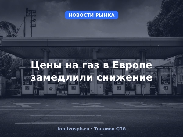 Цены на газ в Европе замедлили снижение