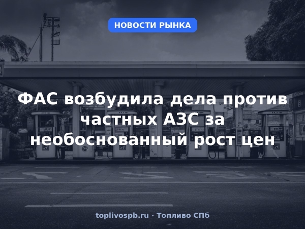 ФАС возбудила дела против частных АЗС за необоснованный рост цен