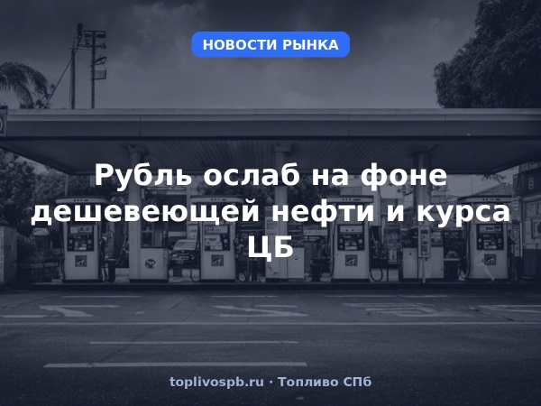 Рубль ослаб на фоне дешевеющей нефти и курса ЦБ