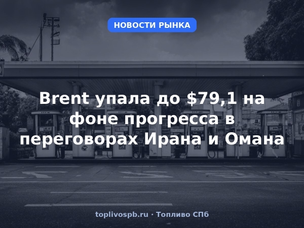 Brent упала до $79,1 на фоне прогресса в переговорах Ирана и Омана