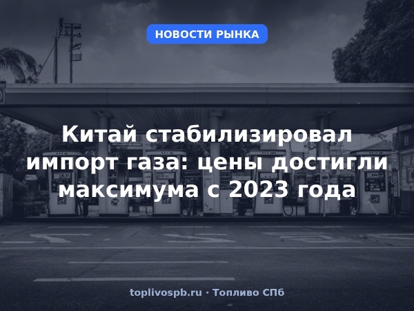 Китай стабилизировал импорт газа: цены достигли максимума с 2023 года