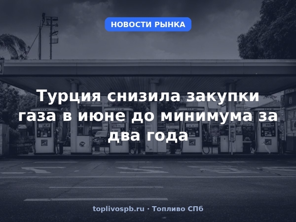 Турция снизила закупки газа в июне до минимума за два года