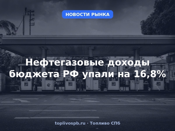 Нефтегазовые доходы бюджета РФ упали на 16,8%