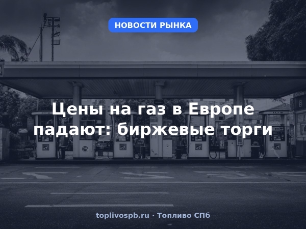 Цены на газ в Европе падают: биржевые торги
