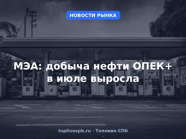 МЭА: добыча нефти ОПЕК+ в июле выросла