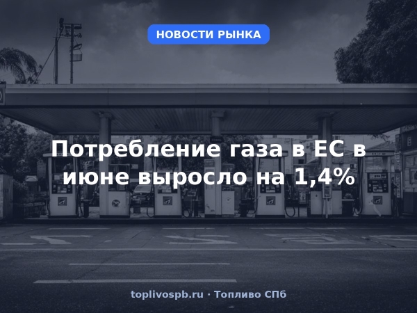 Потребление газа в ЕС в июне выросло на 1,4%