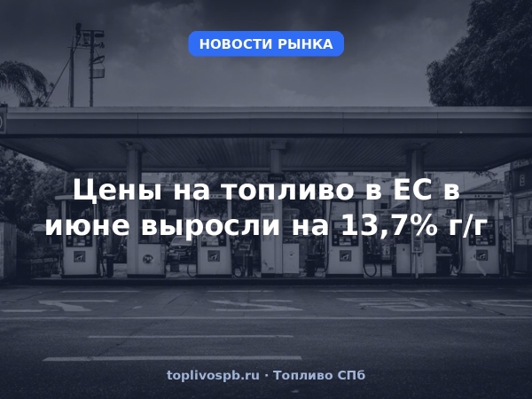 Цены на топливо в ЕС в июне выросли на 13,7% г/г