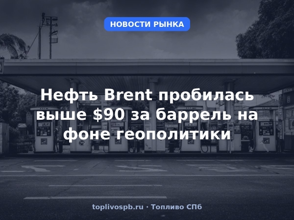Нефть Brent пробилась выше $90 за баррель на фоне геополитики