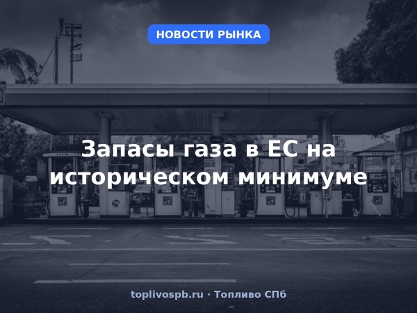 Запасы газа в ЕС на историческом минимуме