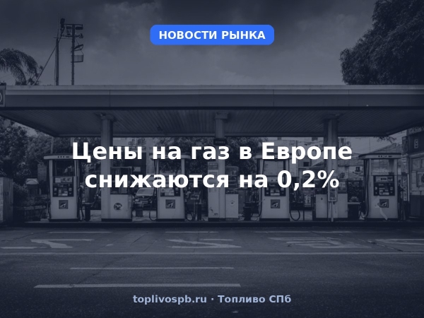 Цены на газ в Европе снижаются на 0,2%