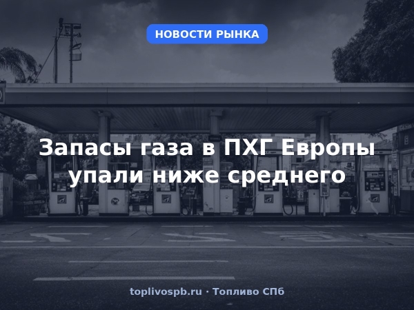 Запасы газа в ПХГ Европы упали ниже среднего