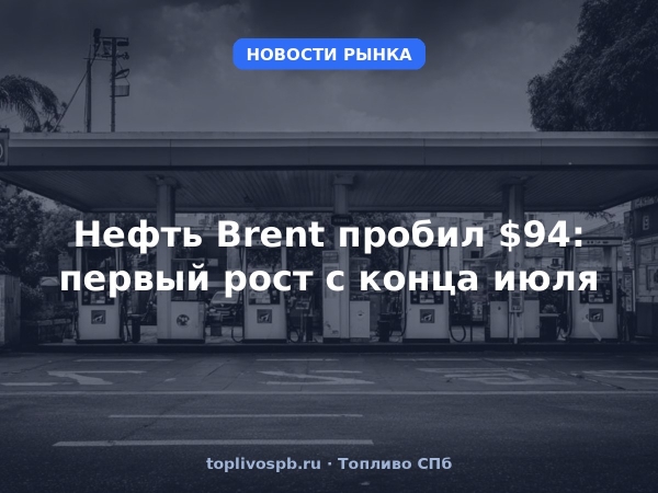 Нефть Brent пробил $94: первый рост с конца июля