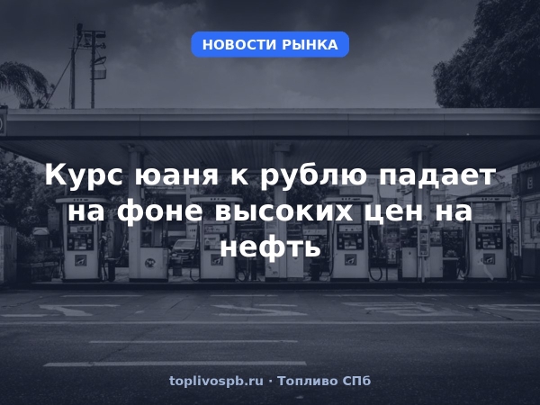 Курс юаня к рублю падает на фоне высоких цен на нефть