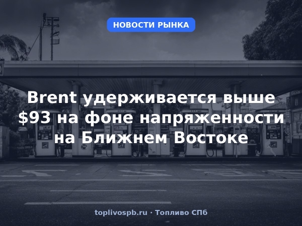 Brent удерживается выше $93 на фоне напряженности на Ближнем Востоке