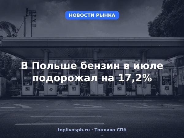 В Польше бензин в июле подорожал на 17,2%
