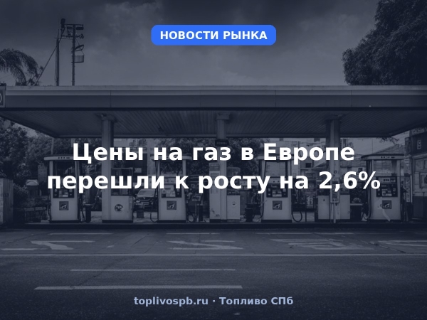 Цены на газ в Европе перешли к росту на 2,6%