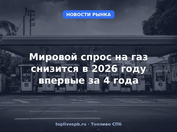 Мировой спрос на газ снизится в 2026 году впервые за 4 года