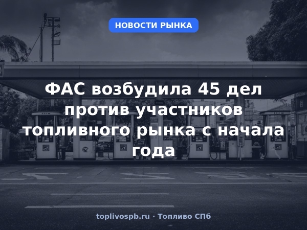 ФАС возбудила 45 дел против участников топливного рынка с начала года