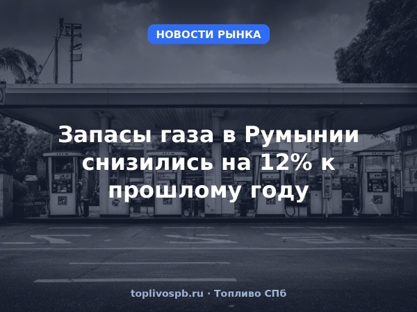 Запасы газа в Румынии снизились на 12% к прошлому году