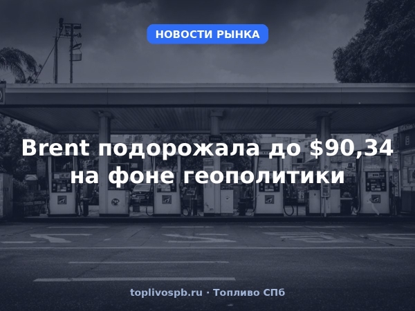 Brent подорожала до $90,34 на фоне геополитики