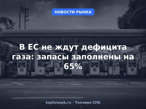 В ЕС не ждут дефицита газа: запасы заполнены на 65%