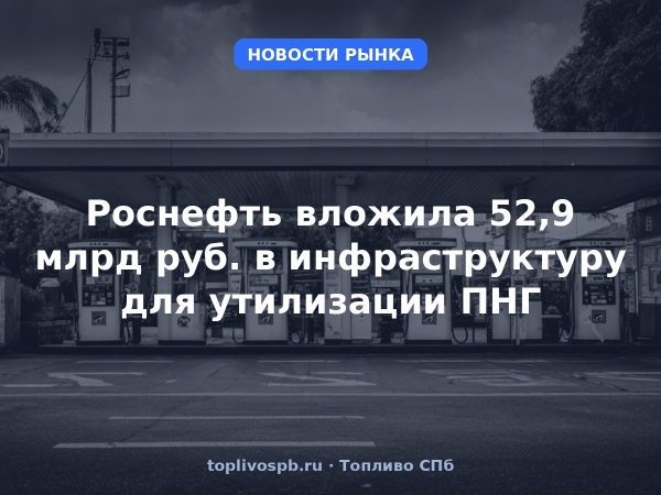 Роснефть вложила 52,9 млрд руб. в инфраструктуру для утилизации ПНГ