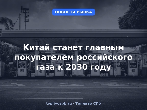 Китай станет главным покупателем российского газа к 2030 году