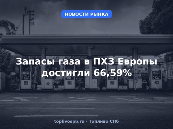 Запасы газа в ПХЗ Европы достигли 66,59%