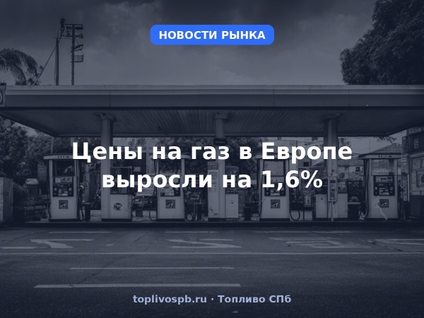 Цены на газ в Европе выросли на 1,6%