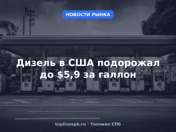 Дизель в США подорожал до $5,9 за галлон