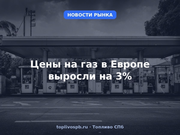 Цены на газ в Европе выросли на 3%