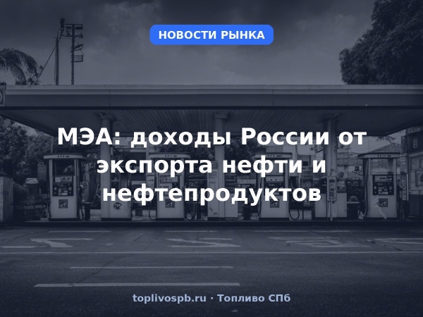 МЭА: доходы России от экспорта нефти и нефтепродуктов