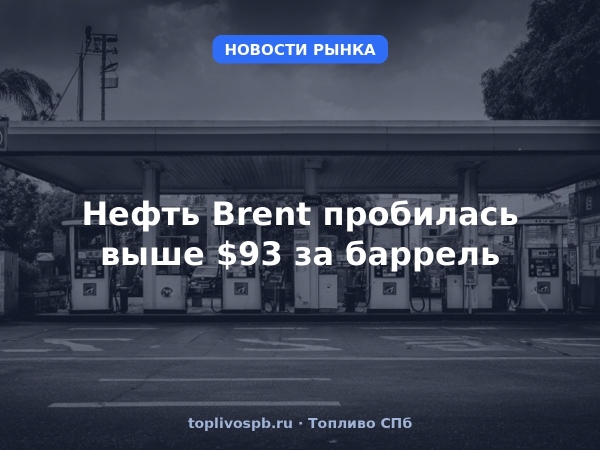 Нефть Brent пробилась выше $93 за баррель