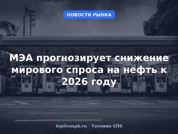 МЭА прогнозирует снижение мирового спроса на нефть к 2026 году