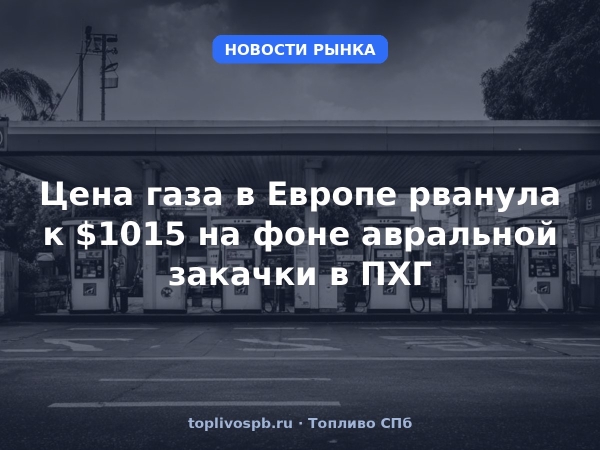 Цена газа в Европе рванула к $1015 на фоне авральной закачки в ПХГ