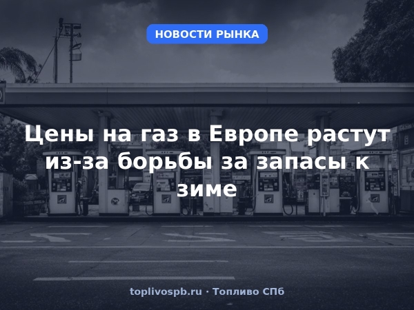 Цены на газ в Европе растут из-за борьбы за запасы к зиме