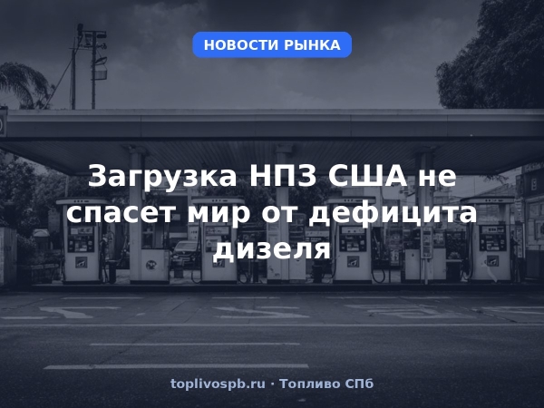Загрузка НПЗ США не спасет мир от дефицита дизеля