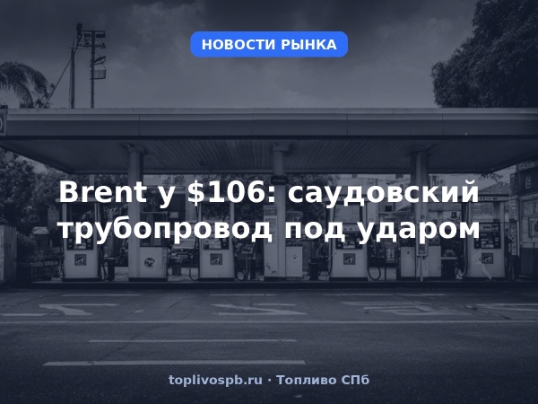 Brent у $106: саудовский трубопровод под ударом