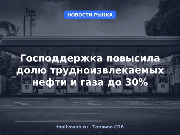 Господдержка повысила долю трудноизвлекаемых нефти и газа до 30%