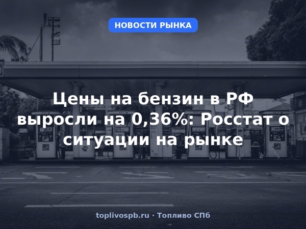 Цены на бензин в РФ выросли на 0,36%: Росстат о ситуации на рынке