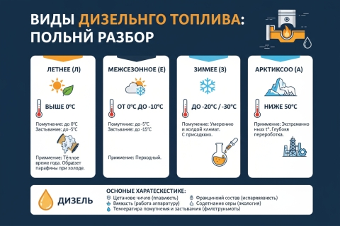 Виды дизельного топлива: полный разбор марок, классов и областей применения