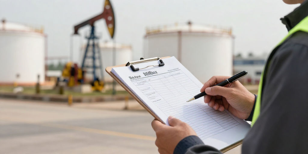 Процесс приемки дизельного топлива на нефтебазе